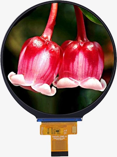 3,4 collu mazs, apaļš pieskāriena IPS LCD ekrāns 87,6*87,6 mm 350 nit spilgtums